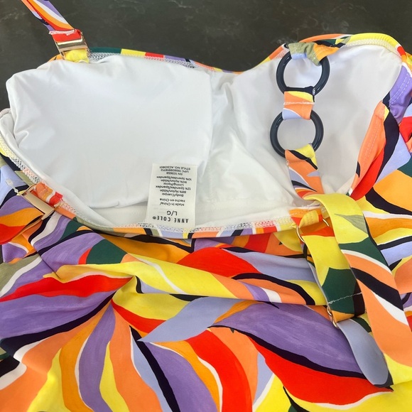 Anne Cole swimsuit NWT. Sea Grass print. Adjustable straps, fun bright print! - Picture 2 of 8